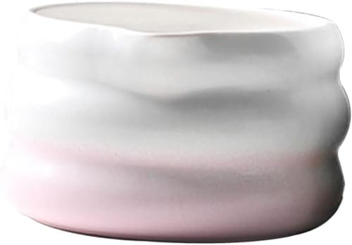 Gcljlmy Japansk matcha-skål porslin teskål för att torka kinesiska elegant teservis för matrumsfamiljer (färggradient rosa)
