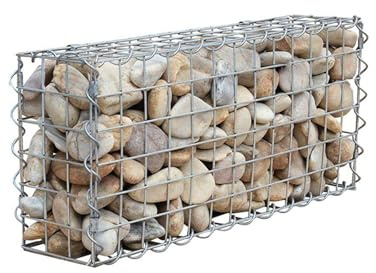 Muro de gaviones, poste de gaviones for protección de la privacidad en jardines y patios exteriores, muro de roca y piedra, acero galvanizado(5x5cm,100x50x100cm)