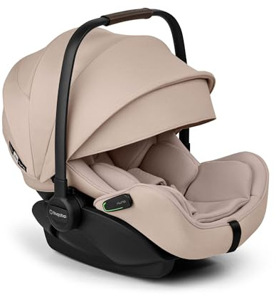 Bugaboo Otter by Nuna - seggiolino auto comodo per neonati reclinabile in orizzontale i-Size, cappottina UPF 50+ e memory foam, compatibile con la base 360, per bimbi da 0-15 mesi Desert Taupe Mélange