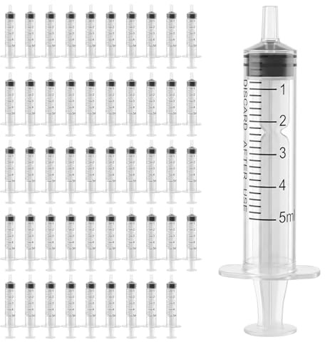 5 ml stor kapacitet, återanvändbar flytande plastspruta med rör för vätskor, olja eller självhäftande applikator, husdjursfoder, växtbevattning, arbete och vetenskap
