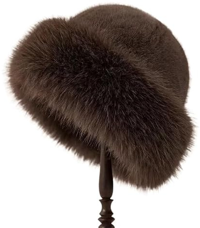 Flanliy Russe Bonnet Femme Hiver, Chapeau Femme De Fausse Fourrure, Bonnet Femme Hiver Fourrure, Chaud Et Coupe-Vent, éLéGant Et Magnifique, Chapeau Femmes Hiver Essentiel (A)