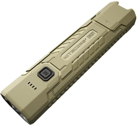Nitecore EDC07 EDC07 EDC Flashlight High CRI Three Color Temperatures Ultra Light PC Material, with Strobe/SOS Modes, 1500 Lumen w/Eco-Sensa Type C Charging Cable - TAN Color