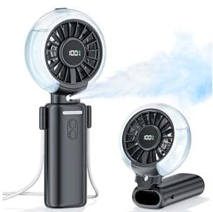 Mini Ventilador Portatil con Nebulizador, 6000mAh Ventilador USB Recargable