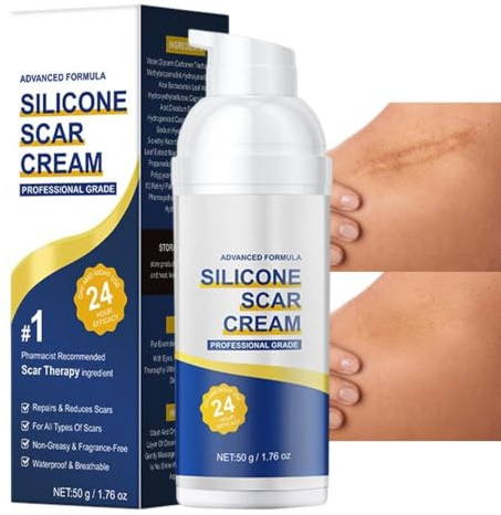 Crema Calmante para Cicatrices Bálsamo Loción Alisante para Marcas 50g | Crema Reparadora Cutánea para Mujeres, Postparto, Cuerpo, Diario, Hogar, Viaje