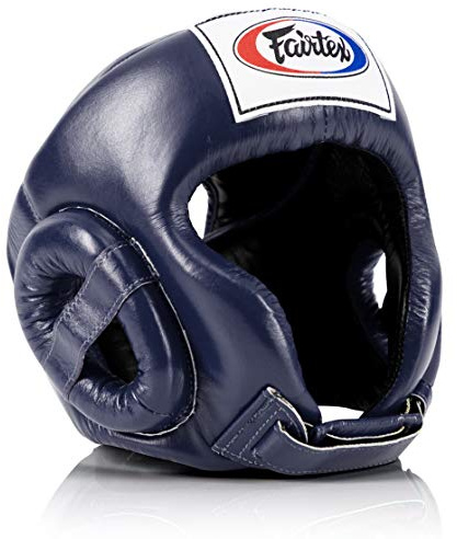 Fairtex Full Head Guard | Premium Handcrafted Headgear with 3-Layer Padding| Lightweight | Sleek Design for Optimal Movement | Extra Protection | Secure Fit with Adjustable Straps (Blue-Extra Large)