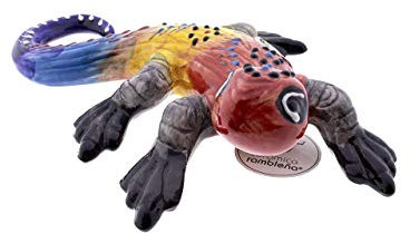 CERÁMICA RAMBLEÑA | Lagarto de jardín | Escultura de Pared | Lagartija Escultura de jardín | Modelo 01 | Decoración 100% Hecho a Mano | 16x26x7 cm