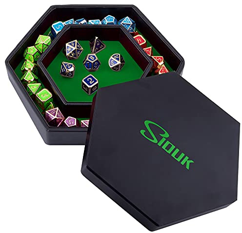 SIQUK Tavola Dadi PU e Velluto Vassoio per Dadi per DND RGP Giochi da Tavolo, Verde