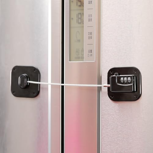YEYA Upgraded Refrigerator Door Lock with Combination for Adults, Lock for Fridge, Freezer, File Cabinets, Desk Drawers, Locker, Child Safety Latch, Easy Install No Drlling 1 Pack