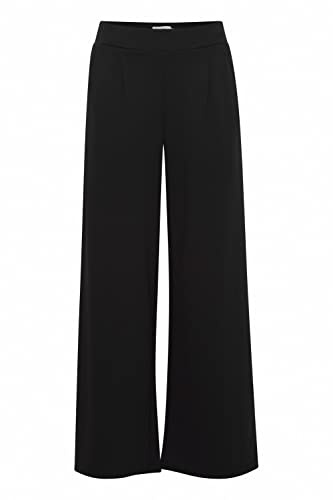 ICHI Women's IHKATE SUS Wide PA2 Casual Trousers, 194008/Black, L