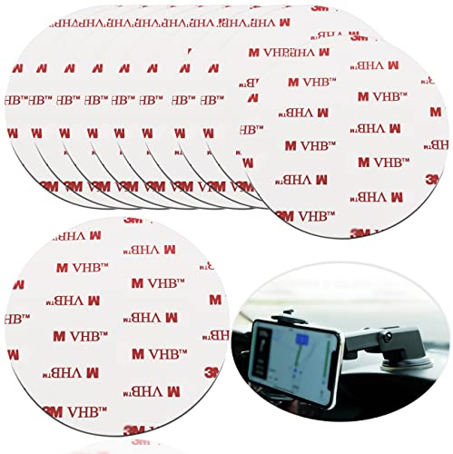 10 Pack 80mm (3.15) Circular Double Sided Sticky Pads, Strong Car Sticky Adhesive Replacement for Car Mount Mounting Holder Disk Windshield GPS Camera Lock Sucker Suction Cup Hook Dashboard Bracket