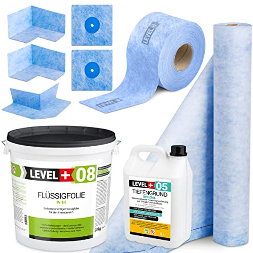 Kit d'étanchéité pour l'intérieur, la salle de bain, la douche, 20 kg, film liquide, joints d'étanchéité, bande d'étanchéité, fond de profondeur SET39