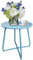 U-BCOO Terrassen Beistelltisch,Beständiger Stahl Patio Beistelltisch, Kleiner runder Endtisch für Patio Yard Balkon Garten Veranda Deck Rasen (Hellblau, Legierter Stahl rund)