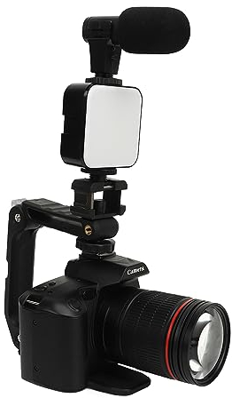 Appareil Photo Numérique 4K 64MP avec Microphone, Caméscope Vidéo HD avec Vision Nocturne WiFi avec Lumière D'appoint, Zoom Numérique 16x, écran IPS 3,0 Pouces, Caméra de