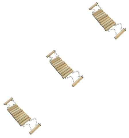 BESPORTBLE 3St Hamsterleiterbrücke Hamster Spielzeug hamsterspielzeug Vogelleitern aus Holz Vogelkäfig-Spielzeug Spielzeuge Tier Vogelkletterbrücke Vogel Papagei Spielzeug natürlich Bambus