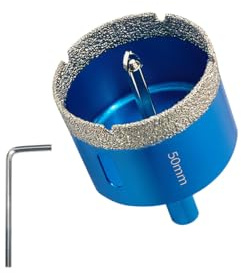 Teronbeta Punte per Trapano Diamantate 50 mm con Punte Guida di Centraggio, professionale Vacuum Brasato Sega a Tazza Diamantata per piastrelle, porcellana, vetro, marmo e ceramica