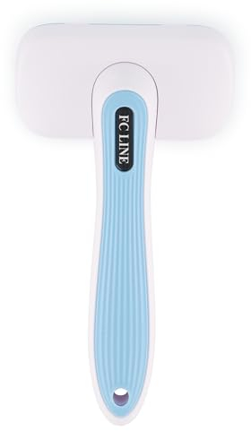 Katzenbürste Hundebürste - Fellpflege-Bürste für Lang- & Kurzhaar Entfernt lose Haare & Verfilzungen deiner Katze [Auto-Clean-System] Fellbürste Katzenzubehör, Indoor Cat Brush | FC LINE