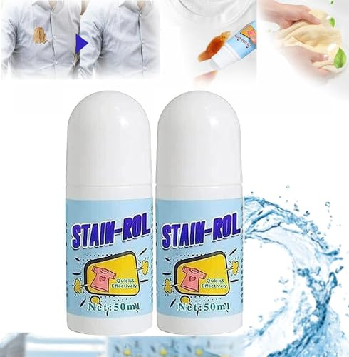 Clothes Stain Remover,Active Enzyme Laundry Stain Remover,Fabric Rust Remover for Fabric Stains,Does Not Damage Clothes (2 Pcs)