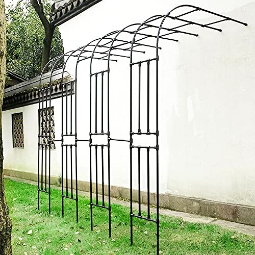 Metal Half Arch Garden Arch 60/90/120/150/180/220cm Rose Arches Trellis Wall Garden Arbor Archway Backyard Lawn Patio Courtyard Black/White Thicken 20mm Resin Steel Pipe