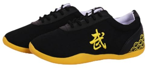 XUHCLY Kids Martial Arts Shoes Canvas Taekwondo Kung Fu Tai chi Footwear Martial Arts Exercises Training Shoes for Children Daily (Size:30(18cm),Color:Black)