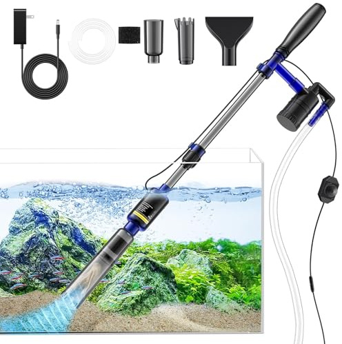 Fish Tank Cleaner, 530GPH/32W Electric Fish Tank Cleaning Tools, Adjustable Water Flow Aquarium Gravel Cleaner, Turtle Tank Gravel Cleaner Vacuum for Wash Sand, Water Changing and Water Circulation