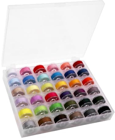 36 Pcs Sewing Machine Bobbin Threads with Case for Sewing Machine