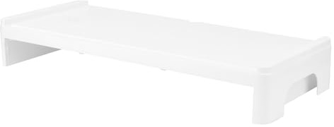 POPETPOP Support Moniteur PC Blanc Multifonction Rehausseur Écran avec Rangement Bureau Organisé pour Étudiants et Professionnels