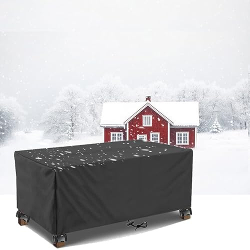 Copritavolo da Esterno Impermeabile,Copertura per Mobili da Giardino Impermeabile 160x90x110cm/L x P x A Rettangolari in Tessuto Oxford 420D Telo,Antivento Antineve Copertura da Tavolo da Esterno