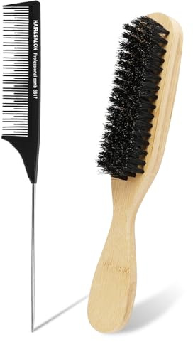 Alaoo Cepillo Barba,Cepillo Barba Cerdas Jabalí, Peines de Cola,B