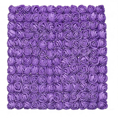Gkhlg 144 Pcs Foam Roses Artificial Flowers with Soft PE Foam Stems Craft Flowers for DIY Crafters to Decorate Home Parties and Holidays (Purple)
