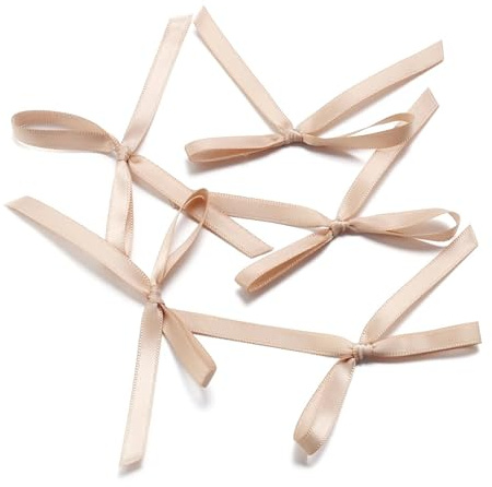 Mini rosett satin band brud bukett dekoration bröllop för sömnad (A Champagne (30 st))