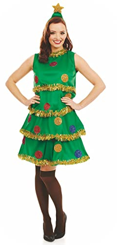 Fun Shack Weihnachtsbaum Kostüm Damen, TannenbaumKostüm Damen, Tannenbaum Kostüm, Christbaum Kostüm, Kostüm Tannenbaum, Weihnachtsbaum Kleid, Baum Kostüm Damen S