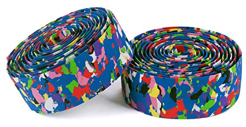 Vinqliq New Super Soft Bike Bicycle Cycling Handlebar Grip Tape Wraps Adhesive Back with Bar Plugs (Multi-Color)
