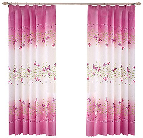 Blanketswarm Vorhänge mit Schmetterlingsdruck, Motiv: frische Landschaft, Ke Bridge, Tür, Fenster, Dekoration für Wohnzimmer, 1 x 2 m