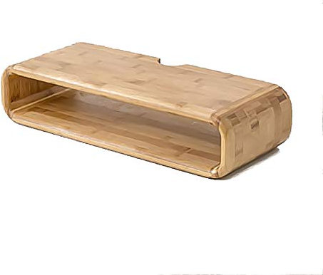 KKLTDI Bambu skrivbord förvaringsutrymme skärmstativ, monitor skärmstativ spara utrymme multifunktionell organisatör laptopstativ – a 45 x 17 x 10 cm (18 x 7 x 4 tum)