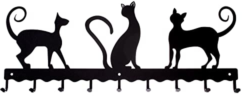 semUp Garderobe 3 Katzen Haken Wand montiert schwarz W: 60 cm Home Accessories