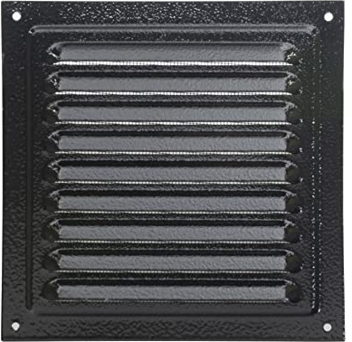 Rejilla de ventilación metálica (15 x 15 cm, color negro)