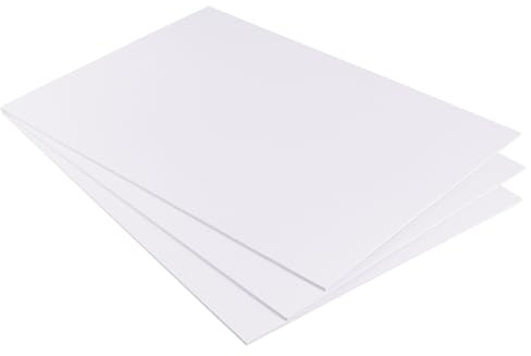 BENECREAT 3 ark 3 mm vit PVC-skumplåt, lätt styvt skum för hantverk, 30 x 40 cm, gör-det-själv-tillbehör, skumgummimattor för montering, hantverk, modellering, konstdisplay