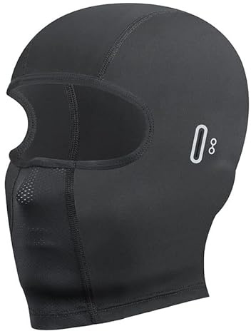 Motorcycle Balaclava with Glasses Holes, Breathable Face Mask Windproof Full Face Cover Hood Motorbike Riding Cycling Black