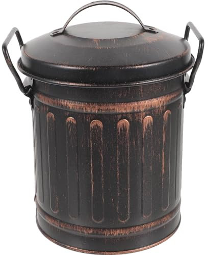 Secchio Per Cenere Con Coperchio Piccolo Bidone Della Spazzatura In Metallo Con Manici E Coperchio Per In Ferro Zincato, Per Cenere, Per Giardino, Per Interni