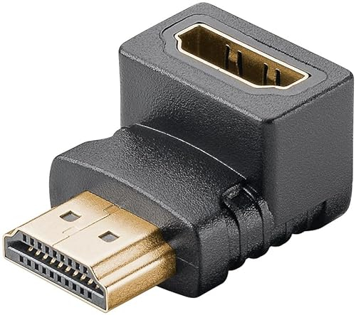 goobay 65749 HDMI Winkeladapter 270 Grad/Vergoldete Kontakte / 270° Winkel / 8K @ 60 Hz, 4K @ 120 Hz / 48 Gbits/eARC, HDR