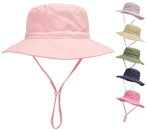 QIYIENDIAN Chapeau de Soleil pour bébé Chapeau de Plage à Large Bord pour bébé, Toddler et Enfants UPF 50+