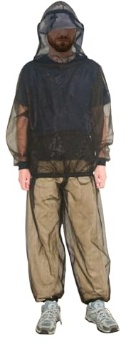 South to East Mosquito Suit - Net Bug Mesh Pants & Jacket with Hood for Outdoor Protection from Bugs, Flies, Gnats, No-See-Ums & Midges - Mosquito Net Clothing for Men & Women with Carrybag, XL Size