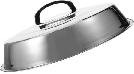 Yardenfun Coperchio a Cupola per Barbecue in Acciaio Inossidabile 38 Cm, Copertura Protettiva per Alimenti Anti-Schizzi Maniglia Superiore Ergonomica, per Cucina Domestica e Ristoranti