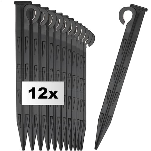 com-four® 12x markpinne plast, tältpinne utomhus camping trädgård strand