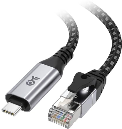 Cable Matters Plug & Play USB C to Gigabit Ethernet Cable 1.8m – Direct USB-C to Ethernet Connection, Thunderbolt 4/5 Compatible, Ideal for MacBooks, Laptops, and USB4 Devices