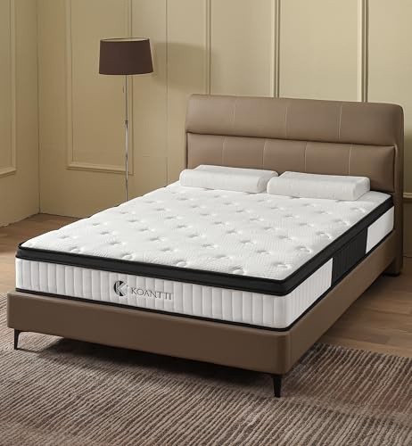 KOANTTI 5ft King Mattress 25cm Thick Hybrid Memory Foam Spring Mattresses Comfort Pressure Relief Spine Protection Medium Firm Individually Pocket Spring Mattress Ideal for Restful Sleep