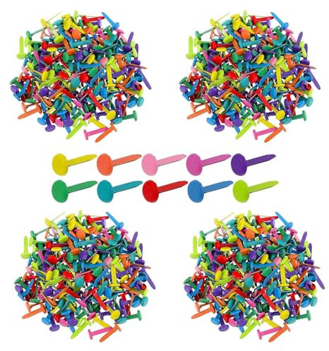 PARFCO Rundkopfklammern, 400 Stück Musterklammern, Farbe Runde Enden Musterbeutelklammer, mit Aufbewahrungsbox, Scrapbooking klammern, für Scrapbooking, Papier, Karten