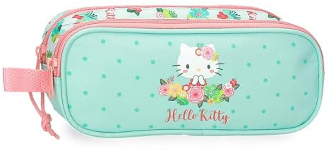 Hello Kitty Floreale Custodie e accessori Blu 23x9x7 cm Poliestere, Verde, Astuccio triplo