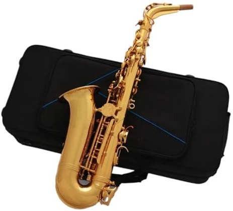 Professionell Saxofon Professionell Guldfärgad Altsaxofon Eb Hög F Med Fodral