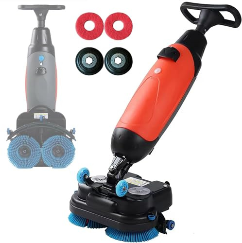 RETRIN Fregadora de Suelos Profesional Inalámbrica - Máquina Limpiadora 3 en 1 con Doble Cepillo Rotativo,Ancho 43 cm,para Hoteles,Bares,Industria y Limpieza de Madera o Terrazo